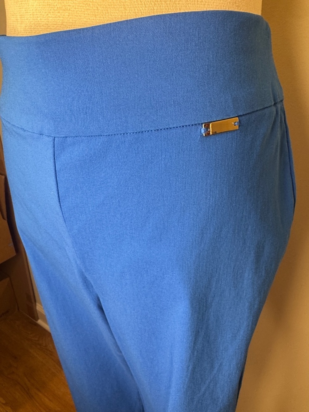 INC International Concepts Electric Blue Capri Mid Rise Pants - Picture 3 of 8